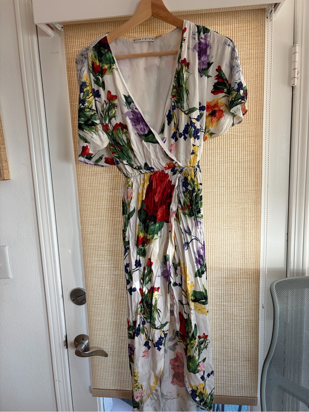 Alice + Olivia White Floral Maxi Dress with Multicolor Blooms - Picture 2 of 5